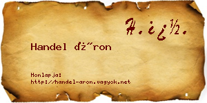 Handel Áron névjegykártya